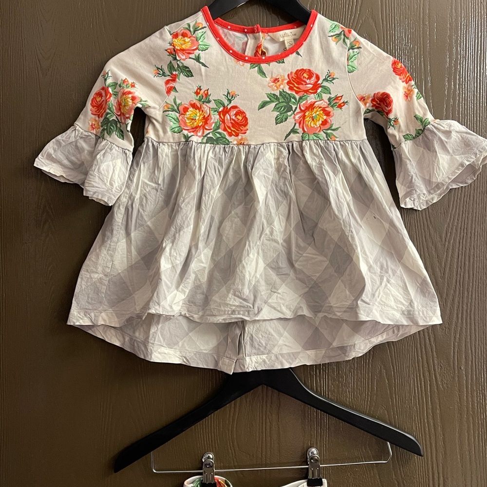 Matilda Jane Girls Floral Blouse buttoned up Top SZ 6